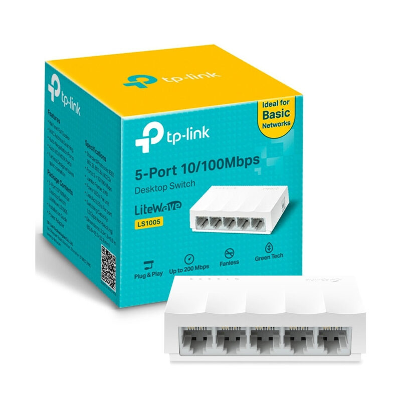 TP-Link 5-Port 10/100Mbps Desktop Switch-TL-SF1005D