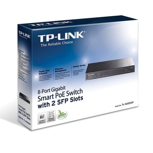 TP-Link 8-Port Gigabit Smart PoE+ Switch with 2 SFP Slots-TL-SG2210P