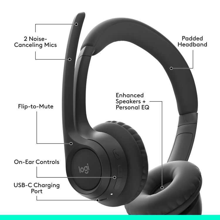 Logitech Zone 300 Bluetooth Headset With Noise Cancelling Mic -981-001407