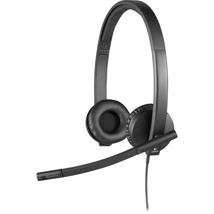 Logitech H650e Stereo USB-A Headset with noise Canceling Mic-Black-981-000519