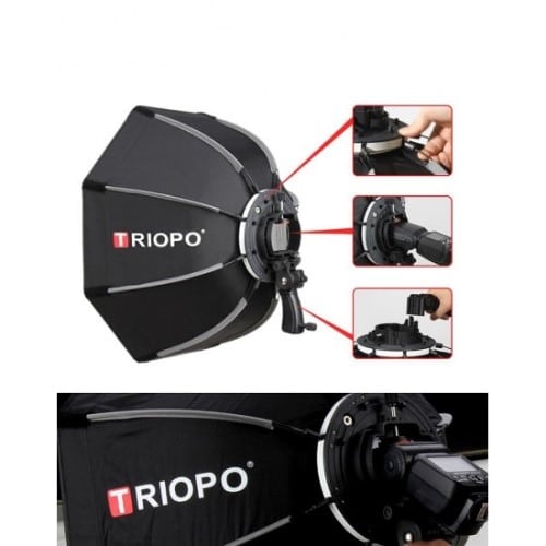 Triopo 90cm / 35″ Deep Octagon Umbrella Speedlite Softbox with Flash Bracket
