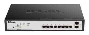 D-Link 8 Port PoE Gigabit Smart Managed Switch + 2 SFP ports-DGS-F1100-10PS