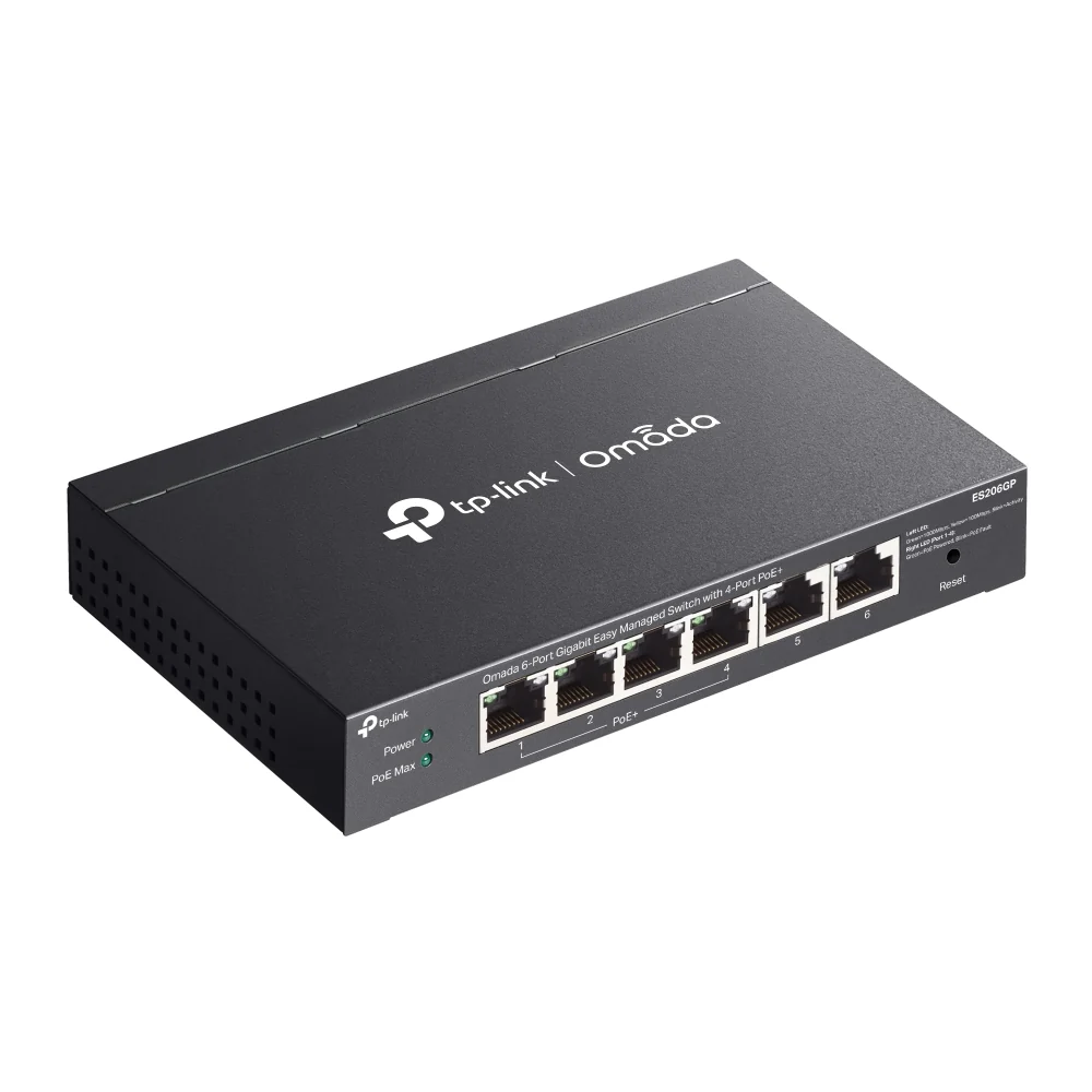 TP-Link Omada 6-Port Gigabit Easy Managed PoE+ Switch-ES206GP