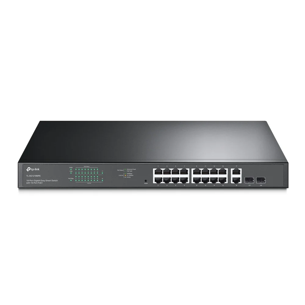 TP-Link 18-Port Gigabit Easy Smart Switch, 16-Port PoE+-TL-SG1218MPE