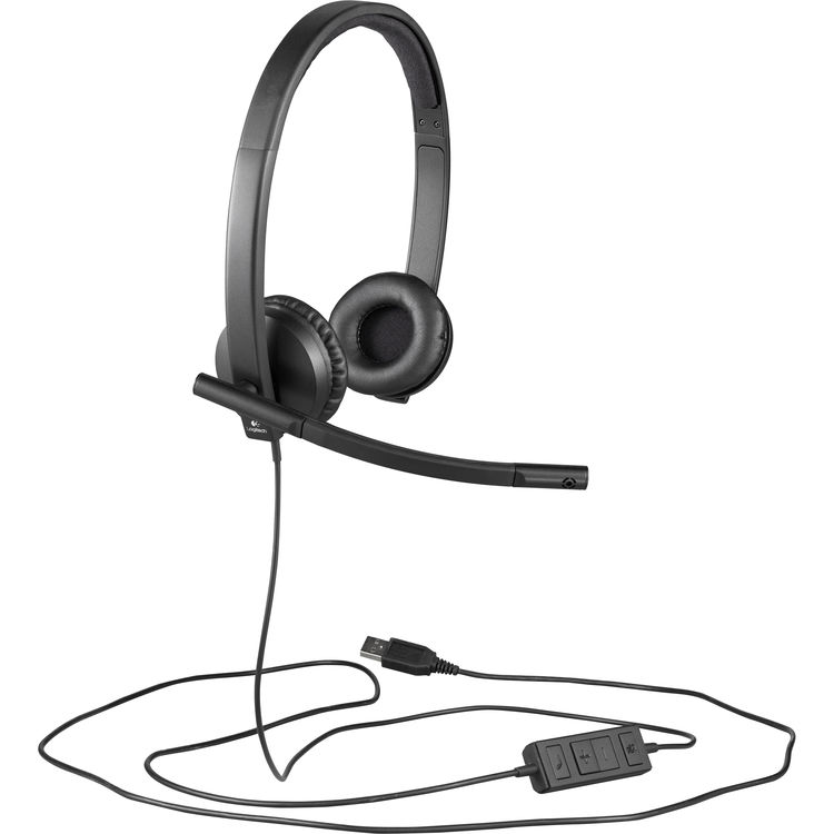 Logitech H570e Stereo USB-A Headset with Noise Cancelling Mic-Black-981000575