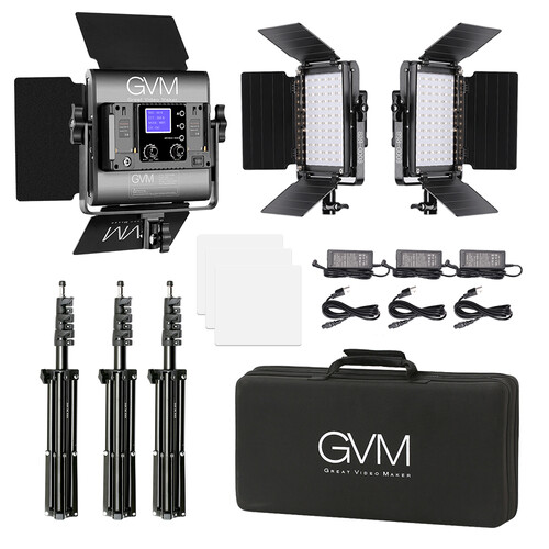 GVM 800D-RGB LED Light Panel (3-Light Kit)